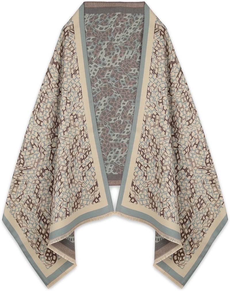 EXTREE Scarfs for Women Pashmina Silky Shawl Wrap for Evening Dressing Blanket Open Front Poncho Cape - Image 1